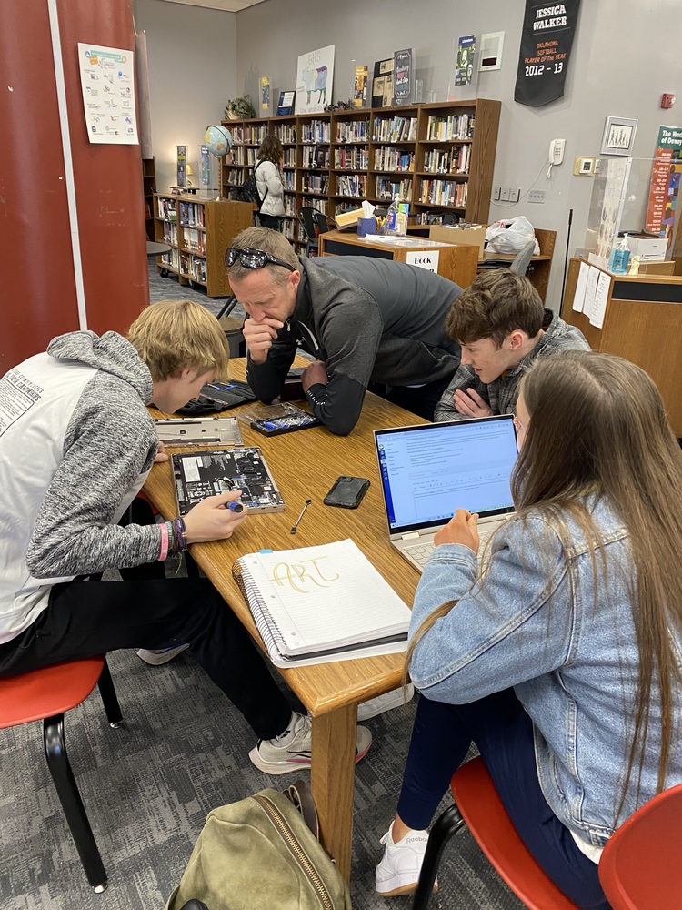 Major computer surgery in the High School Library!